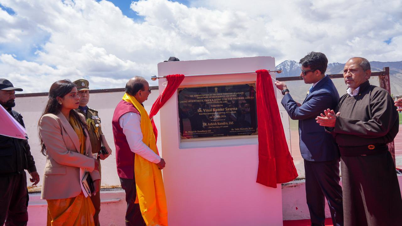 LG Ladakh, Inaugurated India’s highest Astro Turf Football Ground at ...